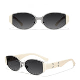 Street Stylish UV-Proof Oval-Frame PC Sunglasses
