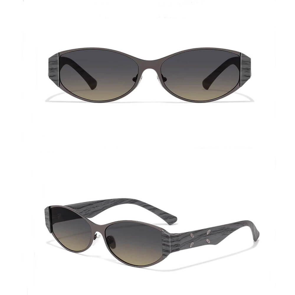 Street Stylish UV-Proof Oval-Frame PC Sunglasses