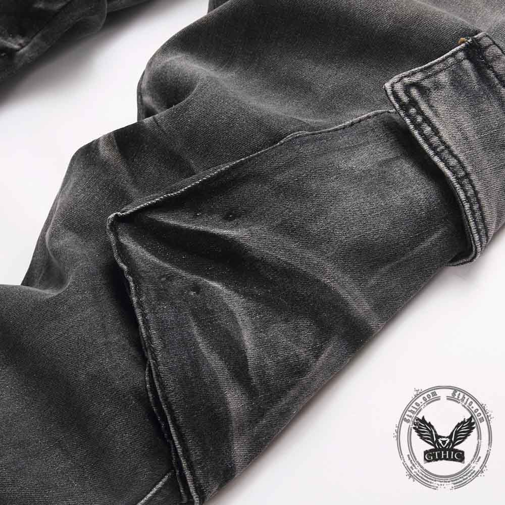 Street Vintage Multi-Pocket Cargo Denim Jeans