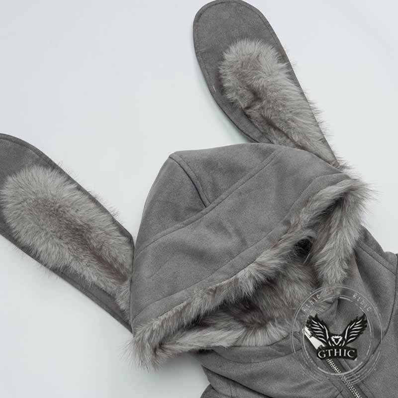 Street Y2K Bunny Ear Design Cotton-padded Jacket