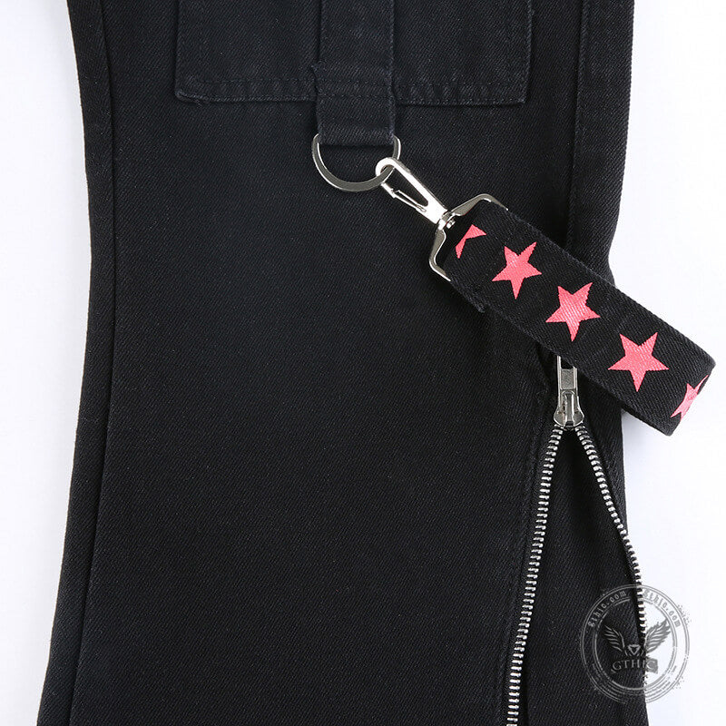 Pantalones anchos con estampado de estrellas de cinco puntas