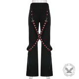 Streetwear Five-pointed Star Print Wide Leg Pants | Gthic.com