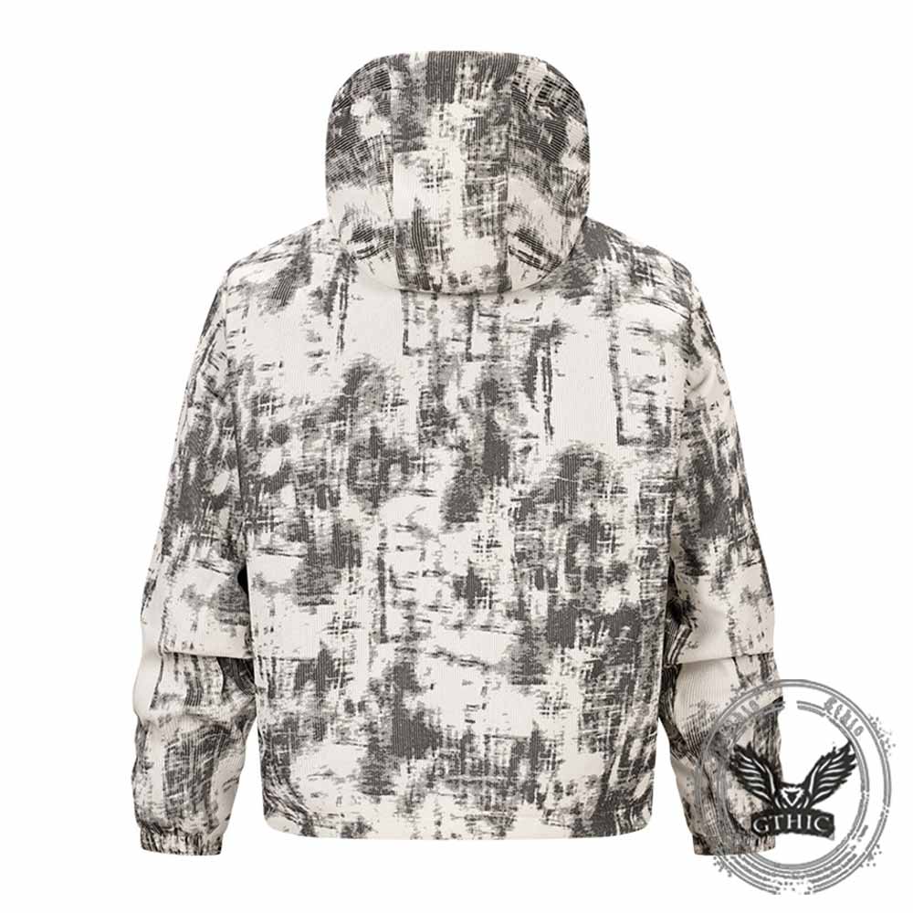 Streetwear Graffiti Print Casual Zip-Up Hooded Jacket