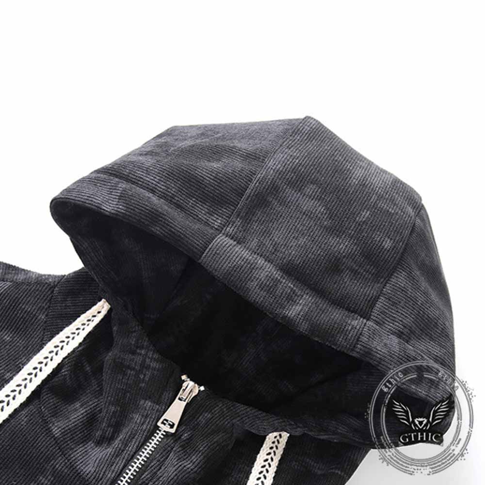 Streetwear Graffiti Print Casual Zip-Up Hooded Jacket