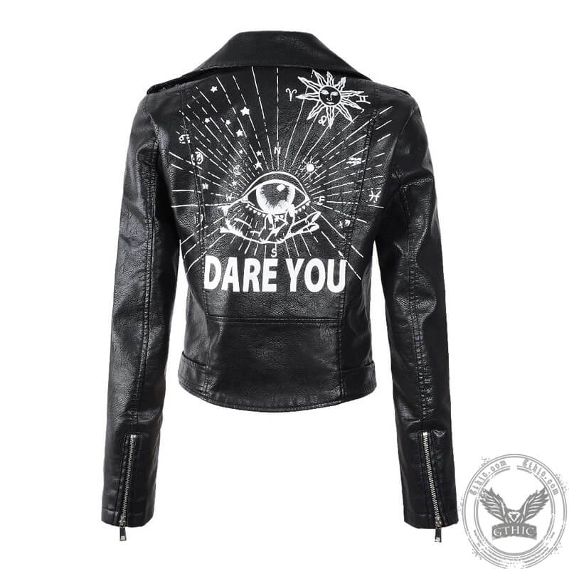 Struggle Eyeball Leather Biker Jacket | Gthic.com