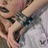 Studded Punk Leather Rivet Bracelet 02 | Gthic.com