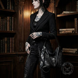 Studded Skull Large-Capacity PU Leather Crossbody Shoulder Bag | Gthic.com