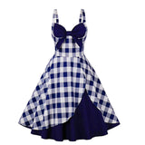 Stylish Bow Patchwork Suspender Dress