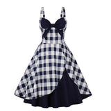 Stylish Bow Patchwork Suspender Dress | Gthic.com
