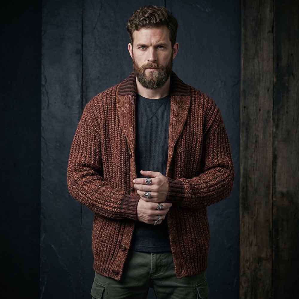 Stylish Button-Front Slim Solid Color Knit Cardigan