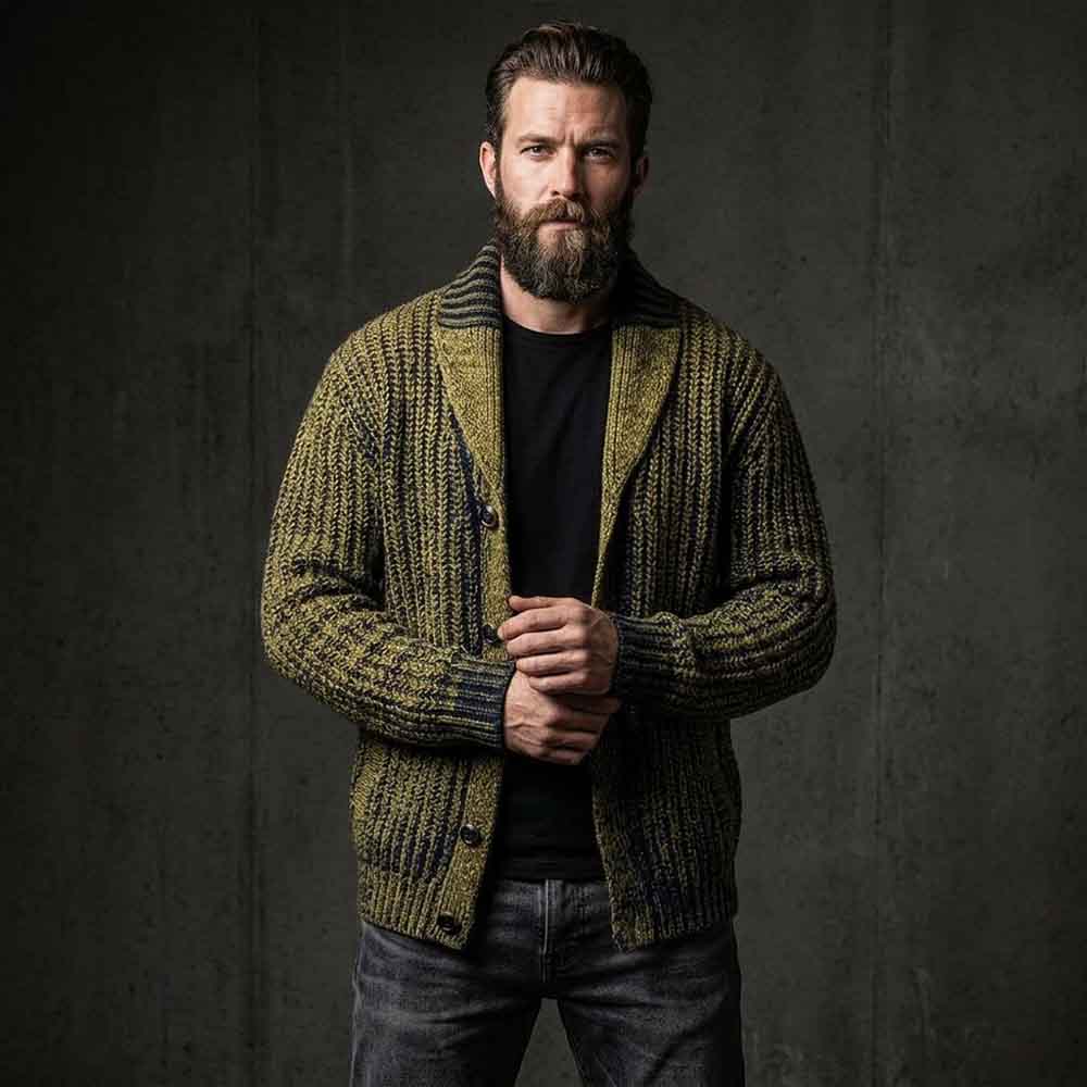 Stylish Button-Front Slim Solid Color Knit Cardigan