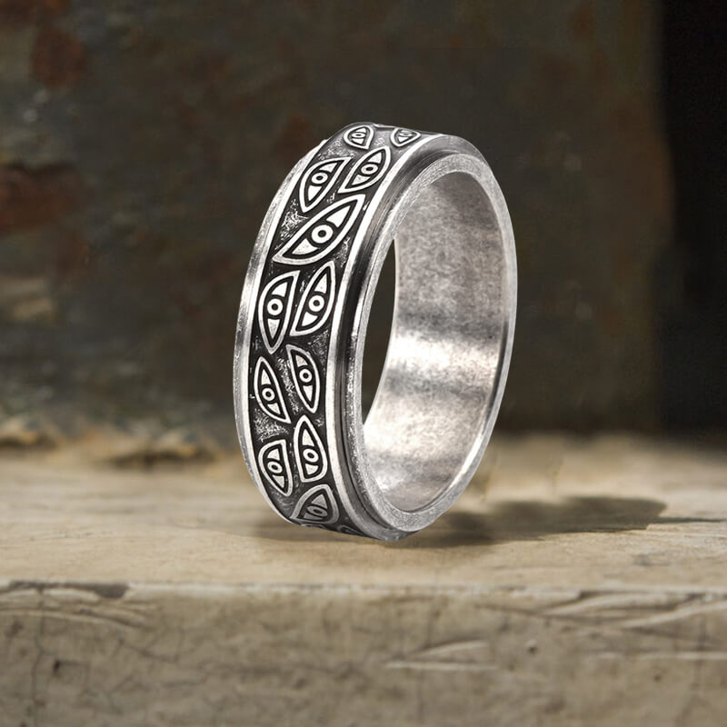 Stylish Corruption Demon Eye Spinner Ring | Gthic.com