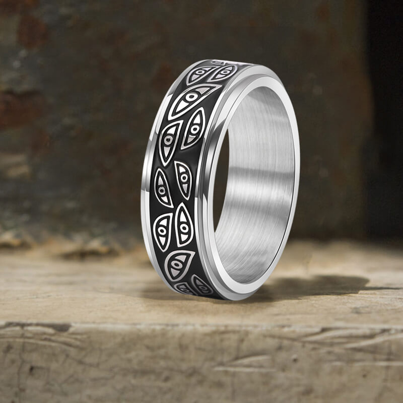 Stylish Corruption Demon Eye Spinner Ring | Gthic.com
