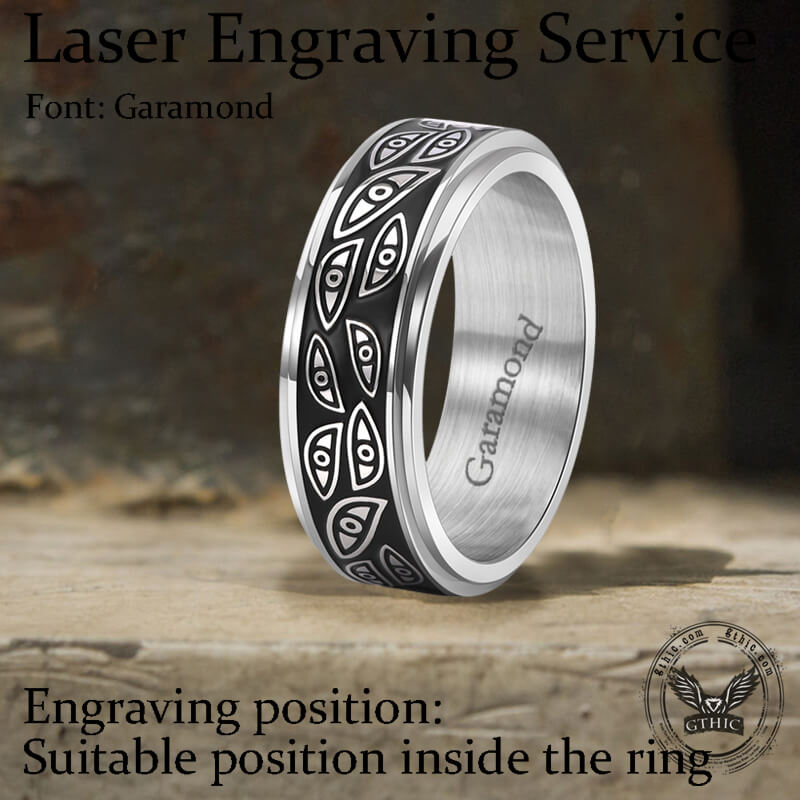 Stylish Corruption Demon Eye Spinner Ring | Gthic.com