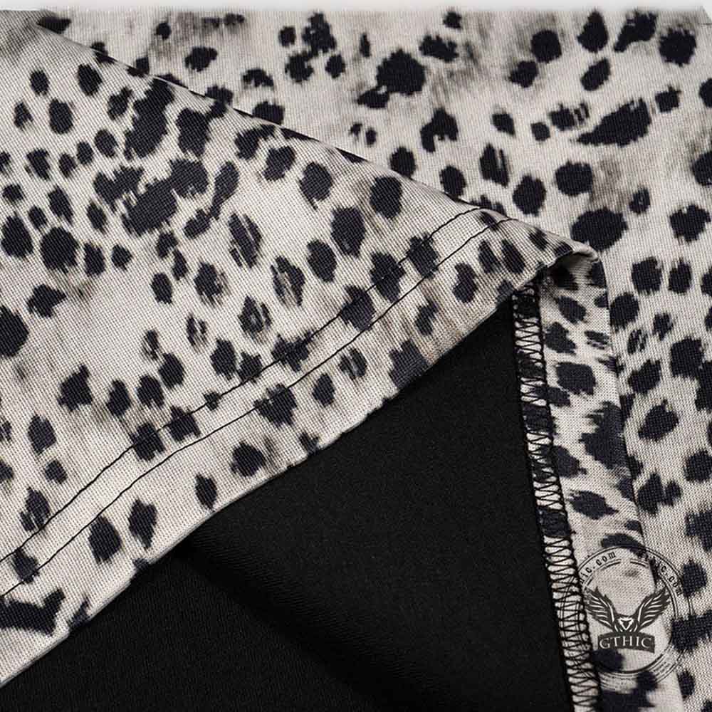 Stylish Crew Neck Reversible Leopard Print T-shirt