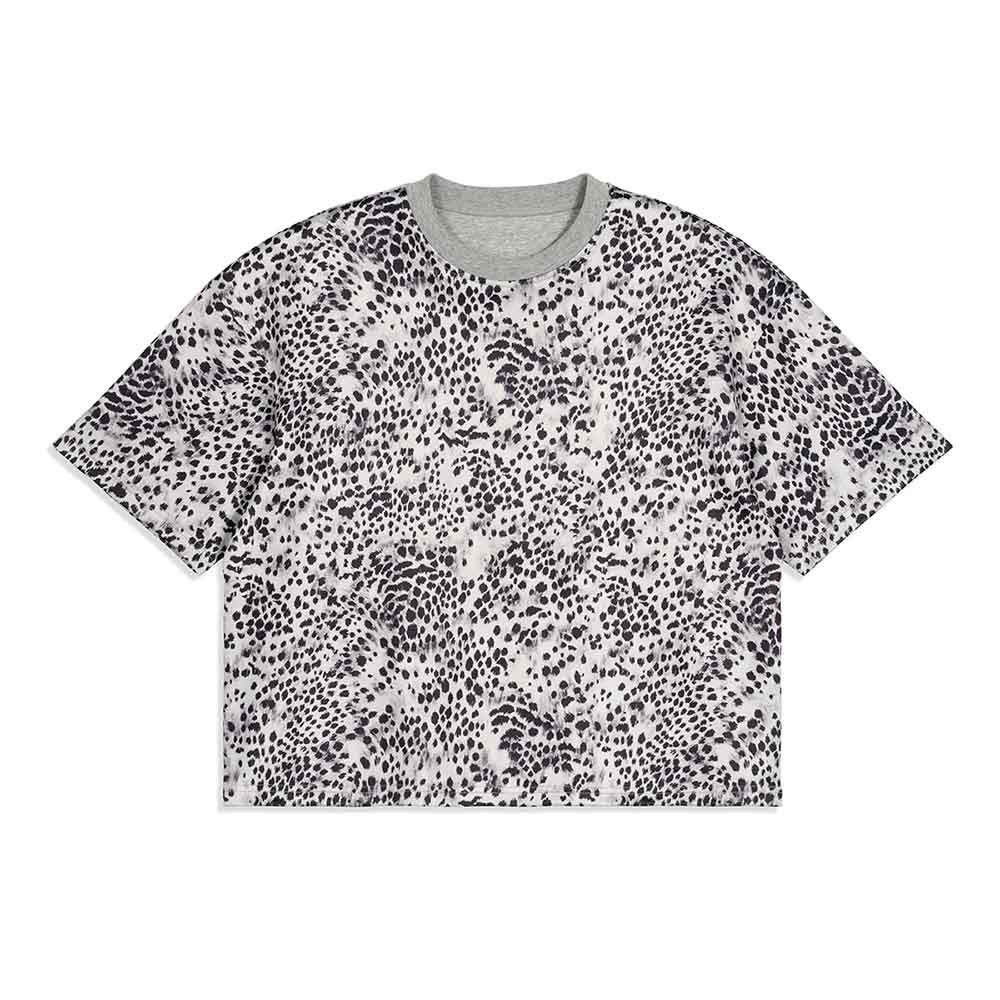 Stylish Crew Neck Reversible Leopard Print T-shirt