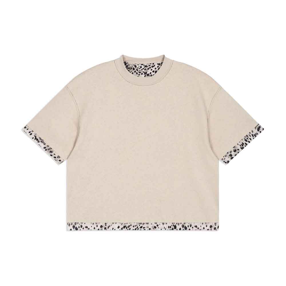 Stylish Crew Neck Reversible Leopard Print T-shirt