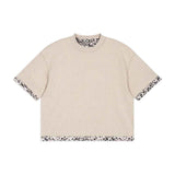 Stylish Crew Neck Reversible Leopard Print T-shirt