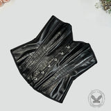 Stylish Crocodile-Embossed PU Leather Strapless Corset