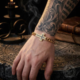 Stylish Cross Cuban Link Stainless Steel Bracelet | Gthic.com