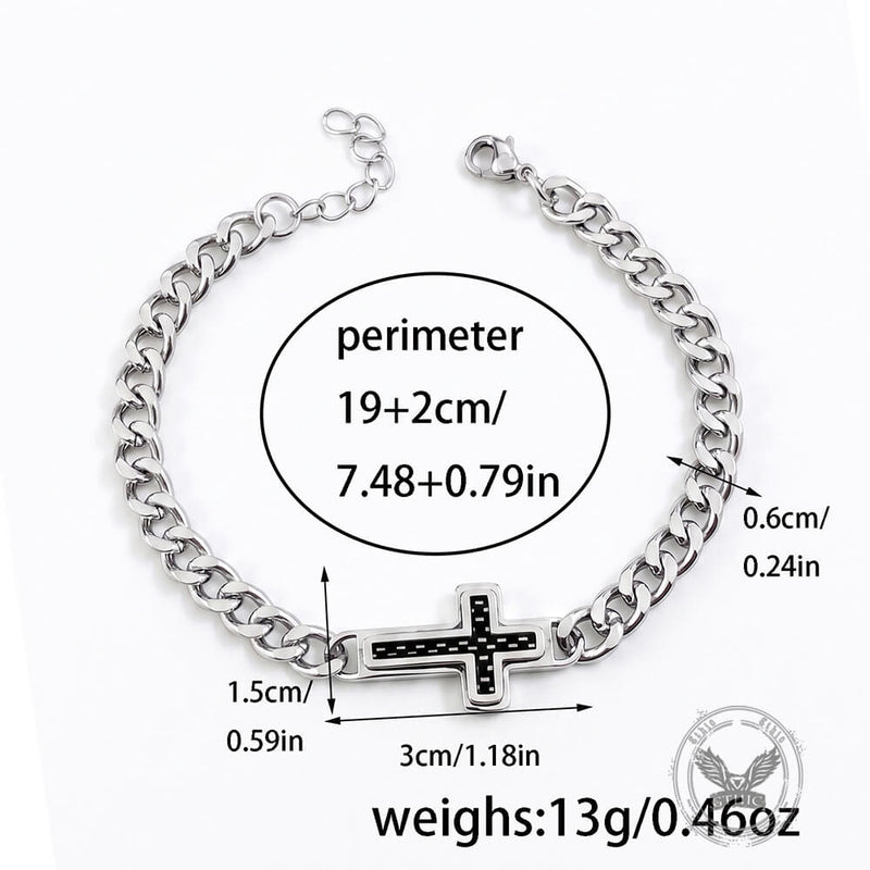 Stylish Cross Cuban Link Stainless Steel Bracelet – GTHIC