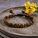 Stylish Double-Row Tiger's Eye Beaded Bracelet | Gthic.com