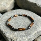 Stylish Double-Row Tiger's Eye Beaded Bracelet