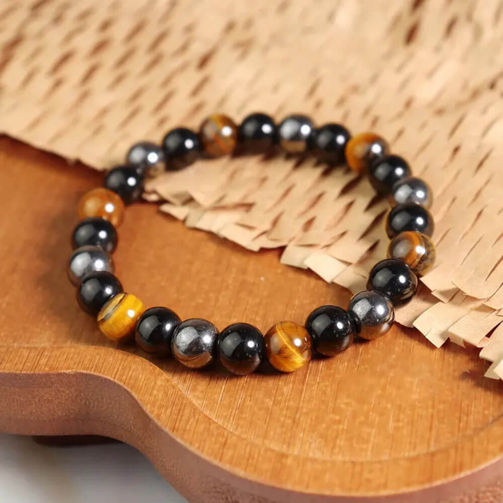 Stylish Double-Row Tiger's Eye Beaded Bracelet