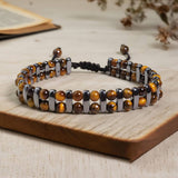 Stylish Double-Row Tiger's Eye Beaded Bracelet | Gthic.com