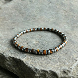Stylish Double-Row Tiger's Eye Beaded Bracelet