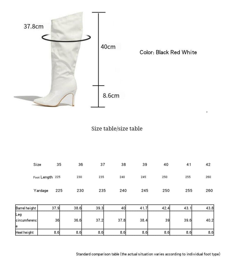 Stylish Glossy Pointed-Toe Stiletto Heel Knight High Boots