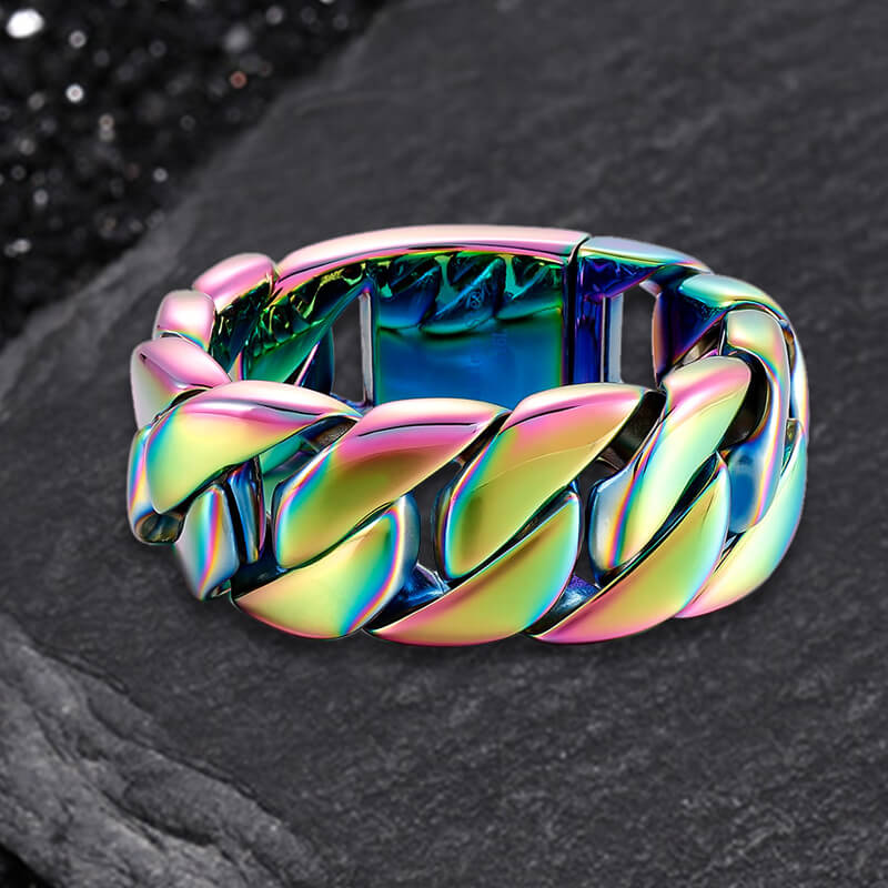 Stylish Heavy Chunky Link Chain Stainless Steel Bracelet 02 | Gthic.com