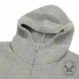 Stylish High-Neck Hooded Two-Way Zipper Knit Cardigan