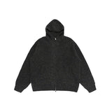 Stylish High-Neck Hooded Two-Way Zipper Knit Cardigan