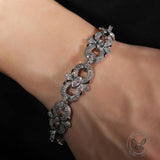 Stylish Hip-Hop Horseshoe Flower Copper Clavicle Necklace | Gthic.com