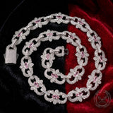 Stylish Hip-Hop Horseshoe Flower Copper Clavicle Necklace | Gthic.com