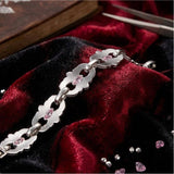 Stylish Hip-Hop Horseshoe Flower Copper Clavicle Necklace