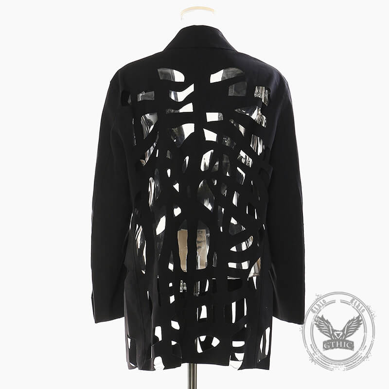 Stylish Hollow Frayed-Edge Design Suit Coat | Gthic.com