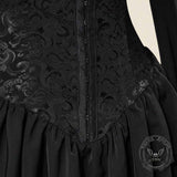 Stylish Jacquard Paneling Ruffled Off-Shoulder Dress
