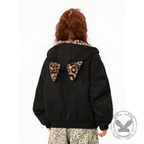 Stylish Leopard Print Warm Suede Erect Ears Hoodie Coat | Gthic.com