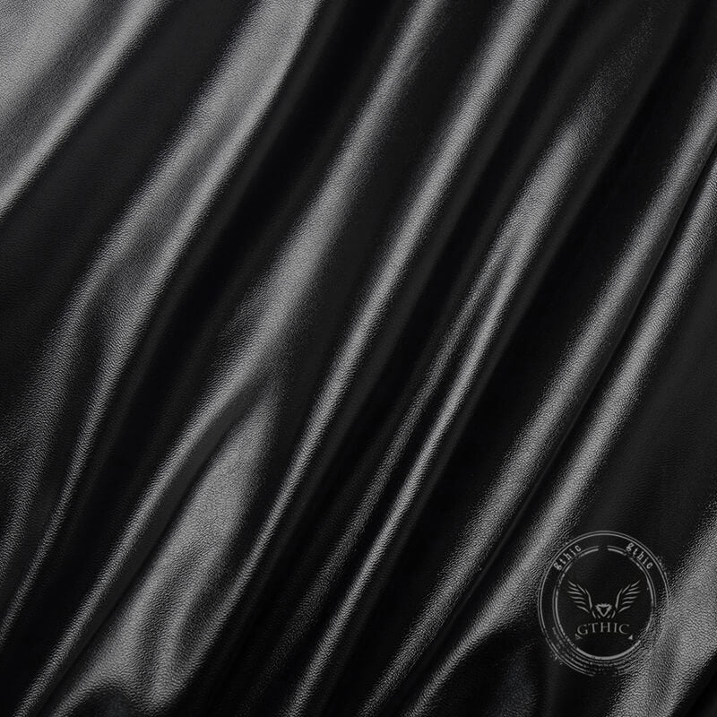 Stylish Loose-Fitting Drawstring PU Leather Lantern Pants