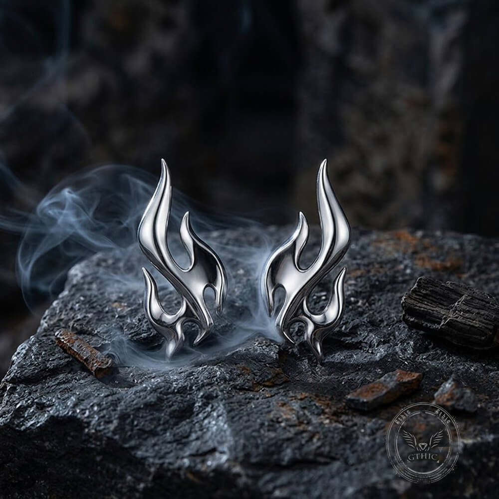 Stylish Minimalist Stainless Steel Flame Stud Earrings