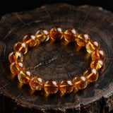 Stylish Natural Pyramid Citrine Crystal Beaded Bracelet