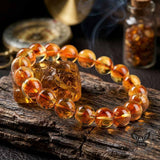 Stylish Natural Pyramid Citrine Crystal Beaded Bracelet