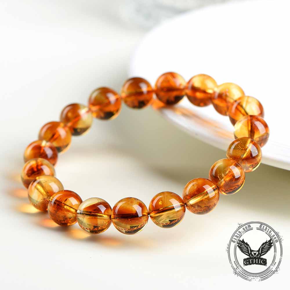 Stylish Natural Pyramid Citrine Crystal Beaded Bracelet
