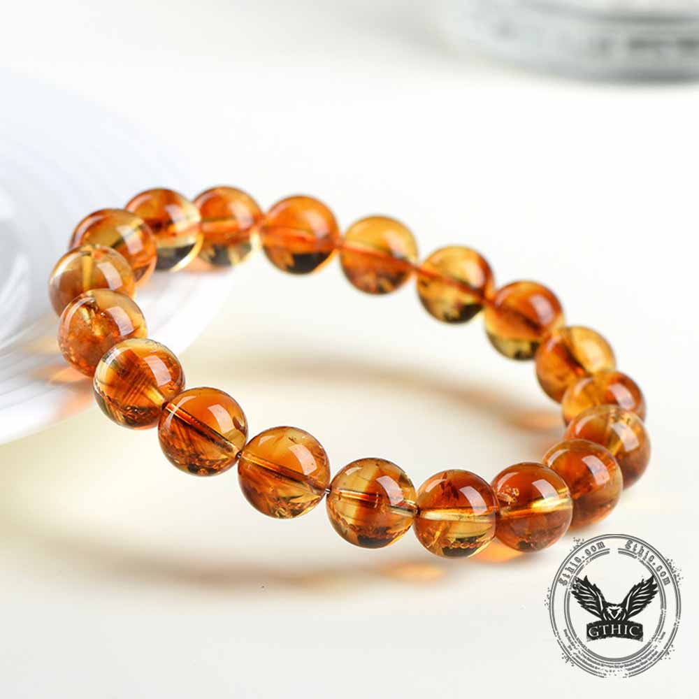 Stylish Natural Pyramid Citrine Crystal Beaded Bracelet