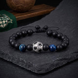 Stylish Natural Stone Beaded Soccer Bracelet | Gthic.com