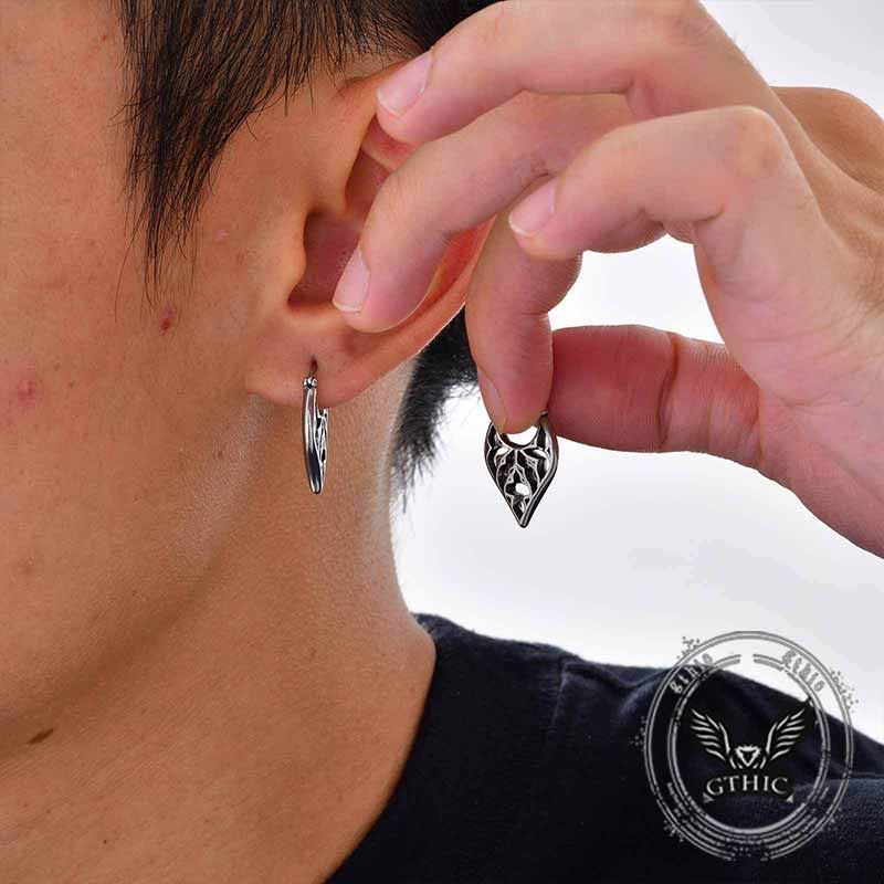 Stylish Openwork Carved Stainless Steel Earrings | Gthic.com