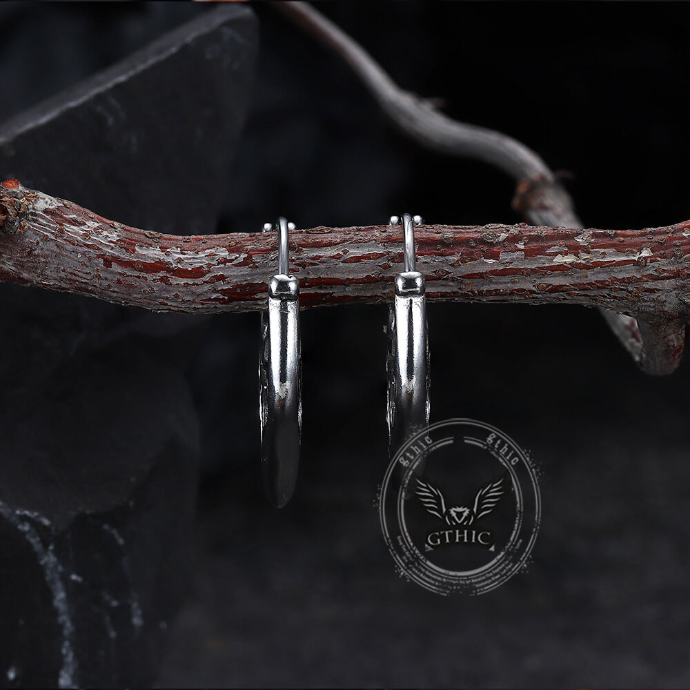 Stylish Openwork Carved Stainless Steel Earrings