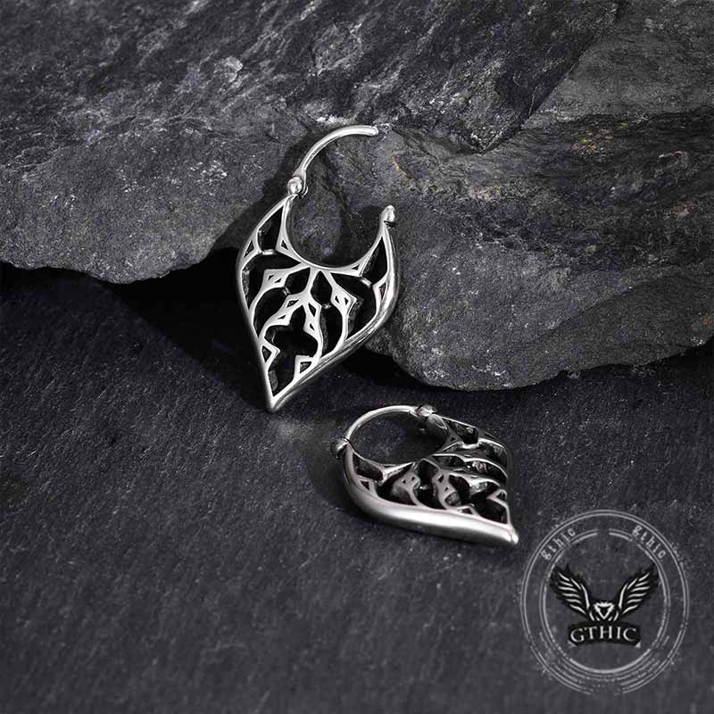 Stylish Openwork Carved Stainless Steel Earrings | Gthic.com